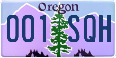 OR license plate 001SQH