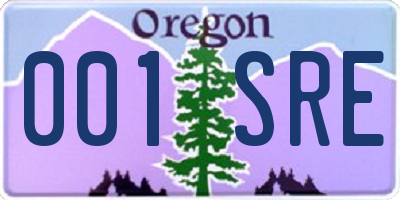 OR license plate 001SRE