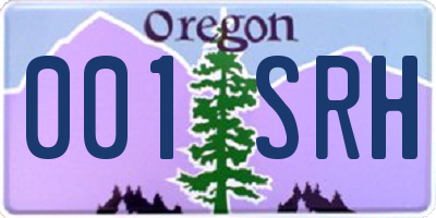 OR license plate 001SRH