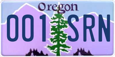 OR license plate 001SRN