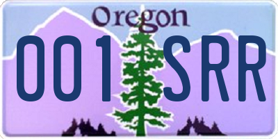 OR license plate 001SRR