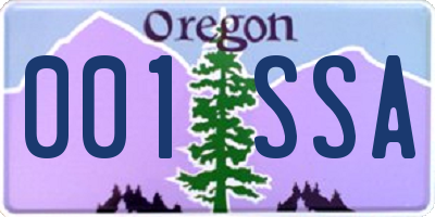 OR license plate 001SSA