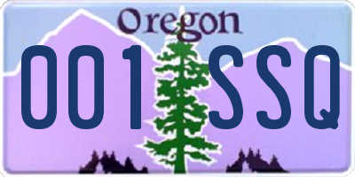 OR license plate 001SSQ