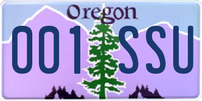 OR license plate 001SSU