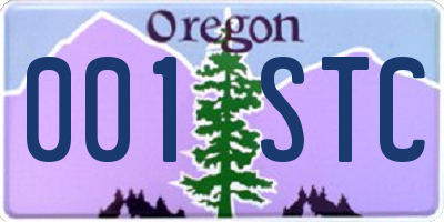 OR license plate 001STC