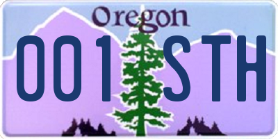 OR license plate 001STH