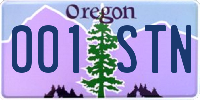 OR license plate 001STN