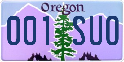 OR license plate 001SUO