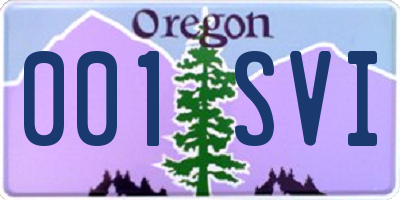 OR license plate 001SVI