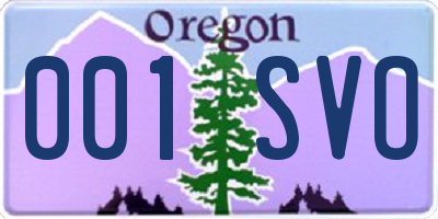 OR license plate 001SVO