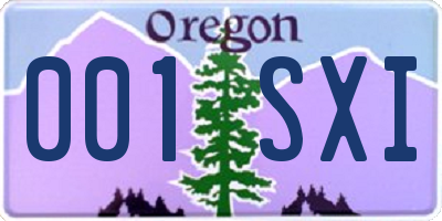 OR license plate 001SXI