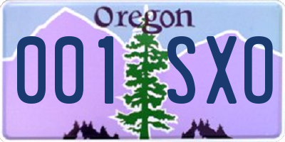 OR license plate 001SXO