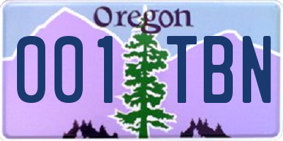 OR license plate 001TBN