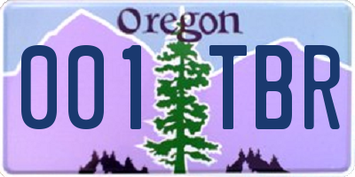 OR license plate 001TBR