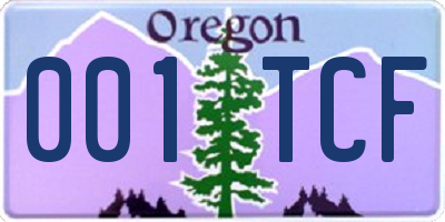 OR license plate 001TCF