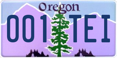 OR license plate 001TEI