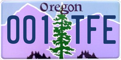 OR license plate 001TFE