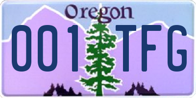 OR license plate 001TFG
