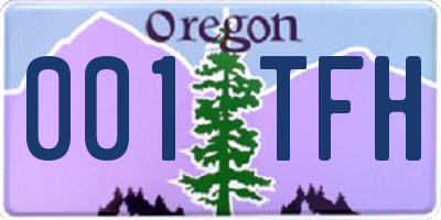 OR license plate 001TFH