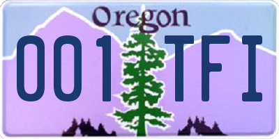 OR license plate 001TFI