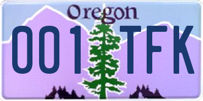 OR license plate 001TFK