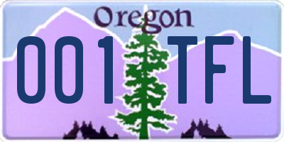 OR license plate 001TFL