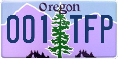 OR license plate 001TFP