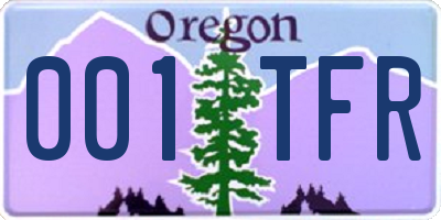 OR license plate 001TFR