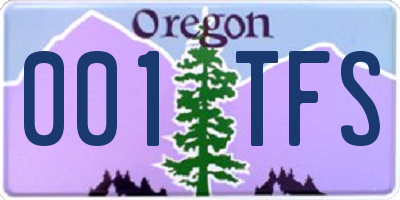 OR license plate 001TFS