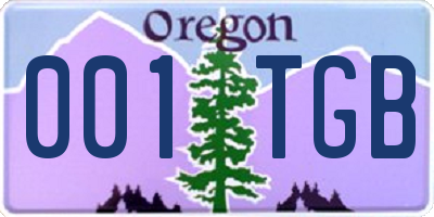 OR license plate 001TGB