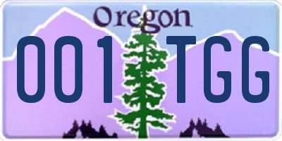 OR license plate 001TGG