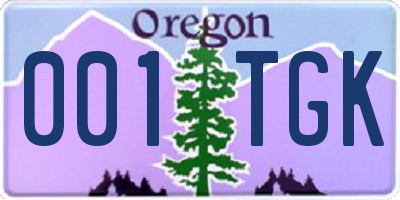 OR license plate 001TGK