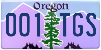 OR license plate 001TGS