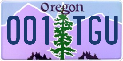 OR license plate 001TGU