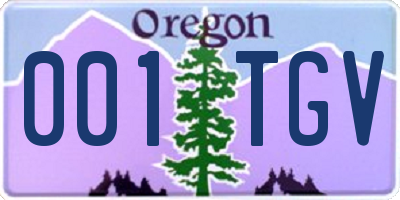 OR license plate 001TGV