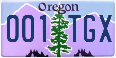 OR license plate 001TGX