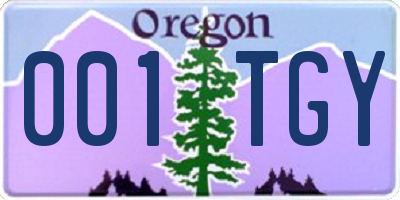 OR license plate 001TGY