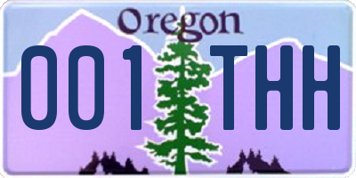 OR license plate 001THH