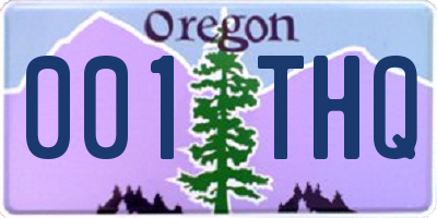 OR license plate 001THQ