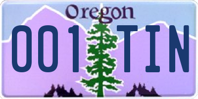 OR license plate 001TIN