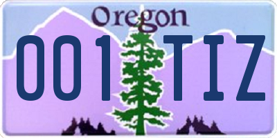 OR license plate 001TIZ