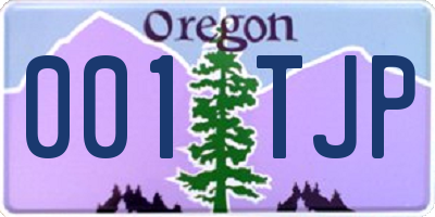 OR license plate 001TJP