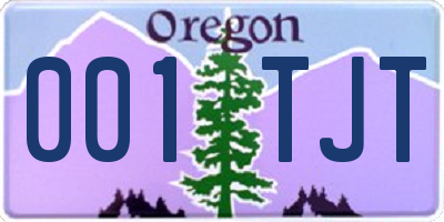 OR license plate 001TJT