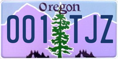 OR license plate 001TJZ