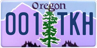 OR license plate 001TKH