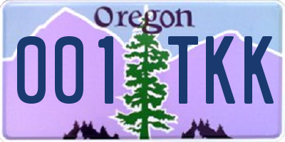 OR license plate 001TKK