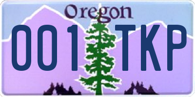 OR license plate 001TKP