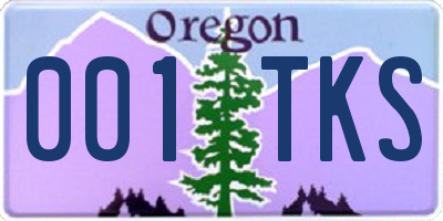 OR license plate 001TKS