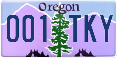 OR license plate 001TKY