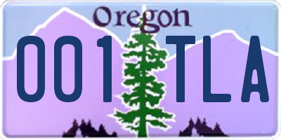 OR license plate 001TLA